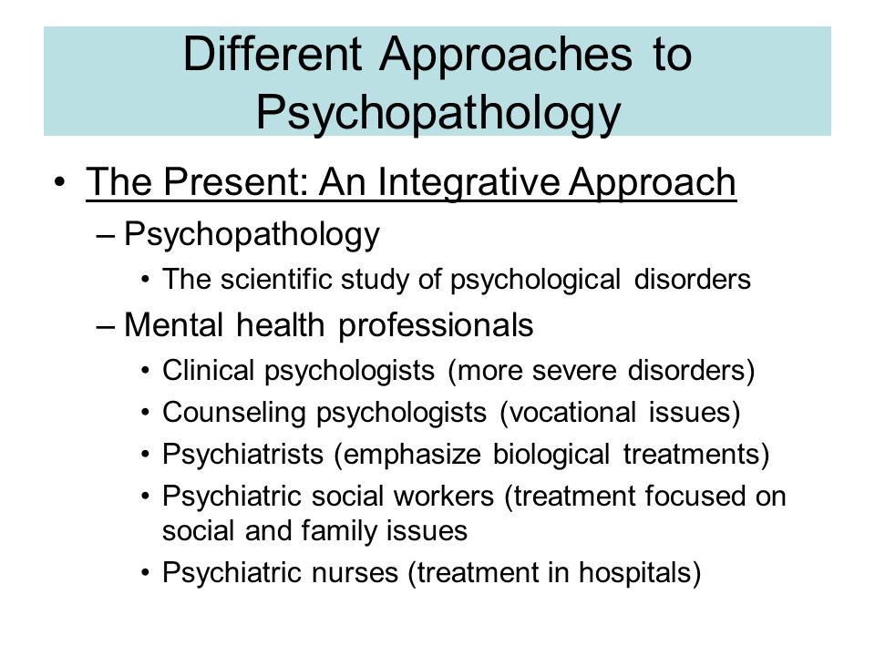 Major Approaches to Clinical Psychology